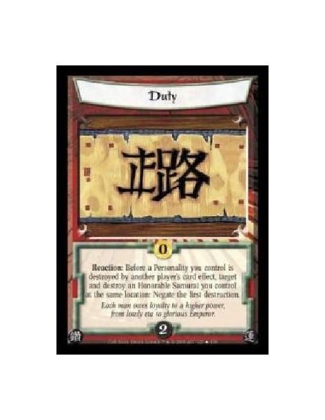 Duty FOIL (Spanish)  - Reaction: Before a Personality you control is destroyed by another player's card effect, target and destr