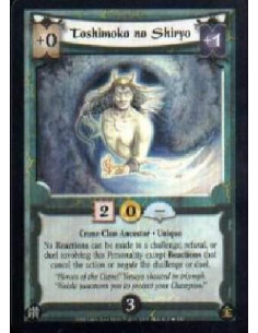 Toshimoko no Shiryo FOIL  - Crane Clan Ancestor · UniqueNo Reactions can be made to a challenge, refusal, or duel involving this