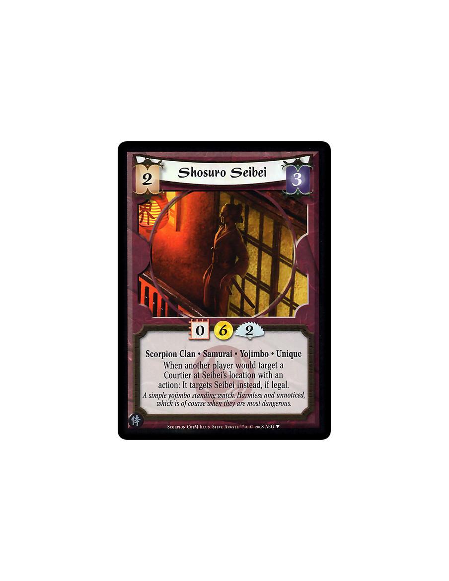 Shosuro Seibei  - Scorpion Clan • Samurai • Yojimbo • Unique  When another player would target a Courtier at Seibei's location w