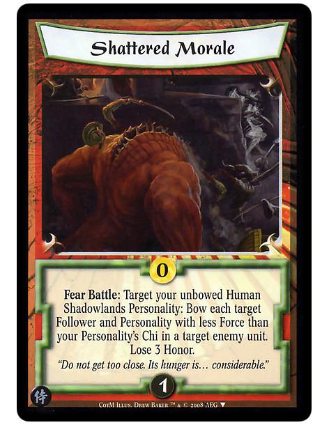 Shattered Morale  - Fear Battle: Target your unbowed Human Shadowlands Personality: Bow each target Follower and Personality wit