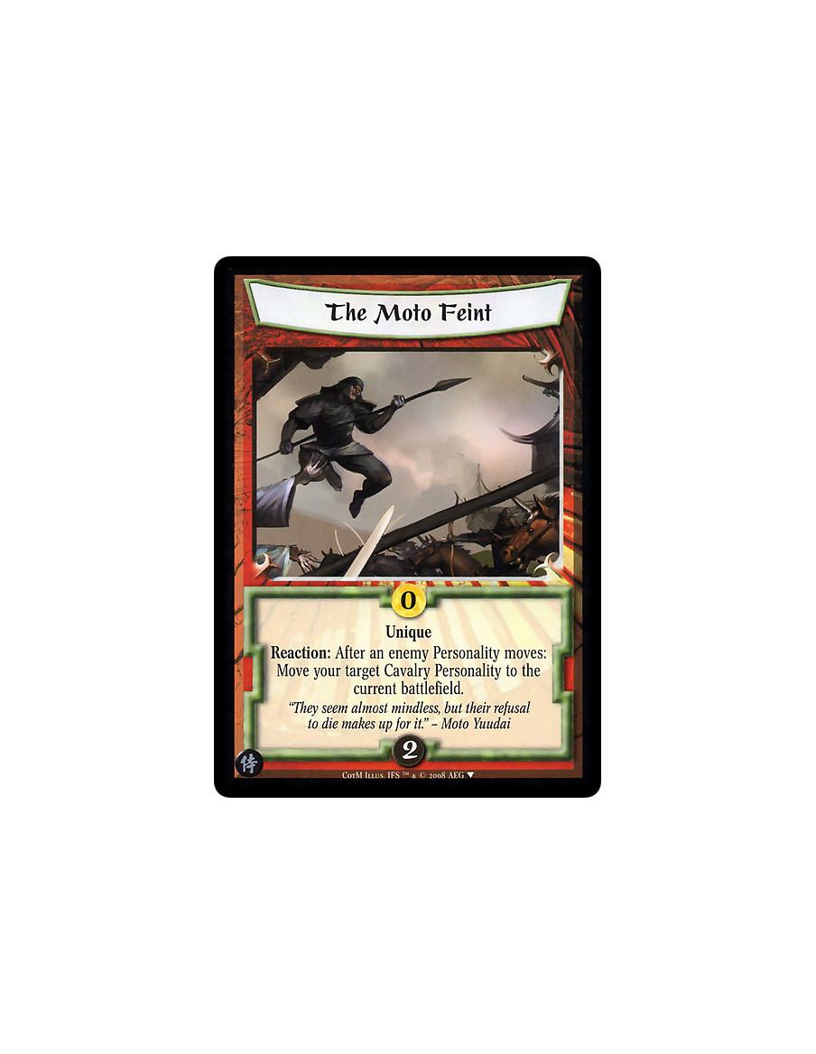 The Moto Feint  - Unique  Reaction: After an enemy Personality moves: Move your target Cavalry Personality to the current battle