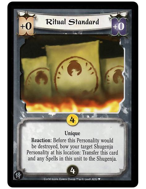 Ritual Standard  - Unique  Reaction: Before this Personality would be destroyed, bow your target Shugenja at his location: Trans