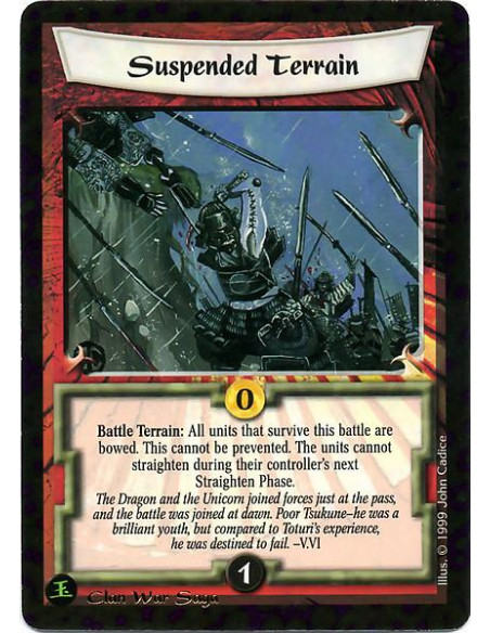 Suspended Terrain  - Delayed Terrain Battle: When the Resolution Segment for this battle ends, bow all units still in it. This b