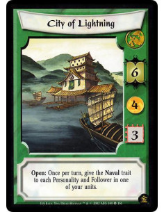 City of Lightning  - Open: Once per turn, give the Naval trait to each Personality and Follower in one of your units.