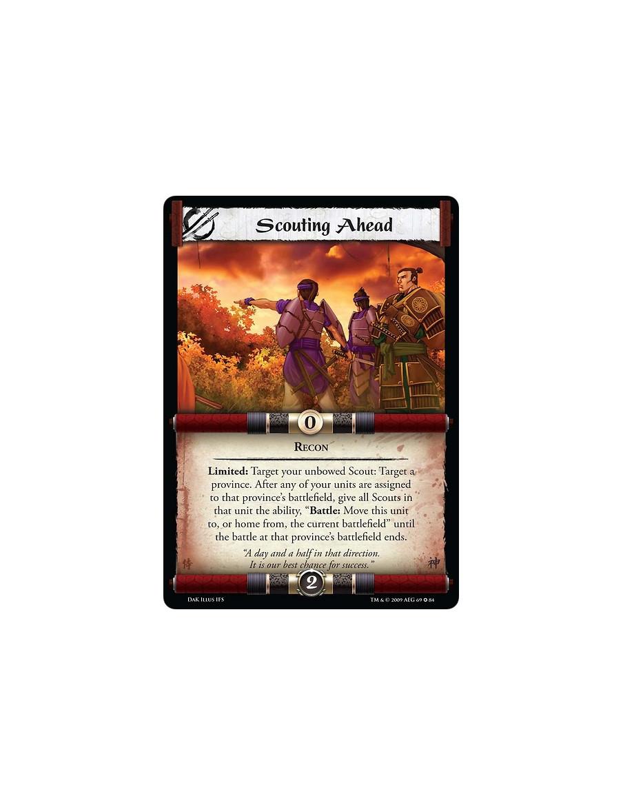 Scouting Ahead  - Recon Limited: Target you unbowed Scout: Target a province. After any of your units are assigned to that provi