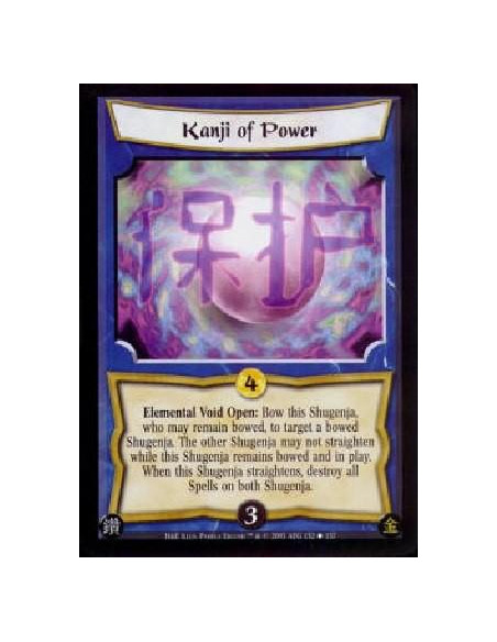 Kanji of Power  - Elemental Void Open: Bow this Shugenja, who may remain bowed, to target a bowed Shugenja. The other Shugenja m