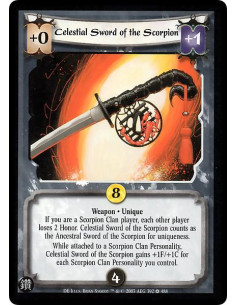 Celestial Sword of the Scorpion (Spanish Language)  - Weapon * Unique If you are a Scorpion Clan player, each other player loses