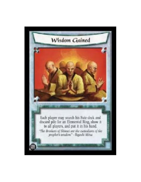 Wisdom Gained (Spanish)  - Each player may search his Fate deck and discard pile for an Elemental Ring, show it to all players, 