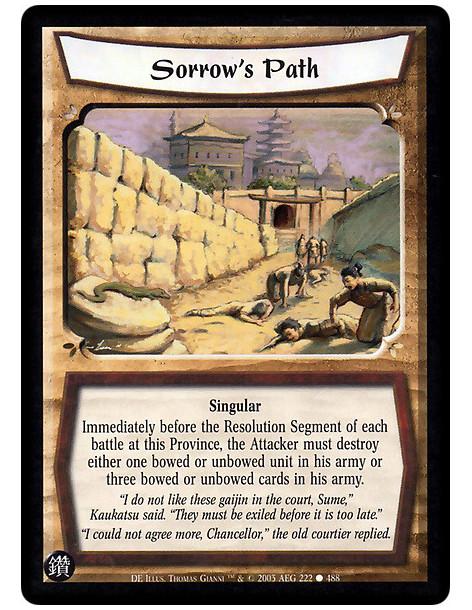 Sorrow's Path (Español)  - Singular Immediately before the Resolution Segment of each battle at this Province, the Attacker must