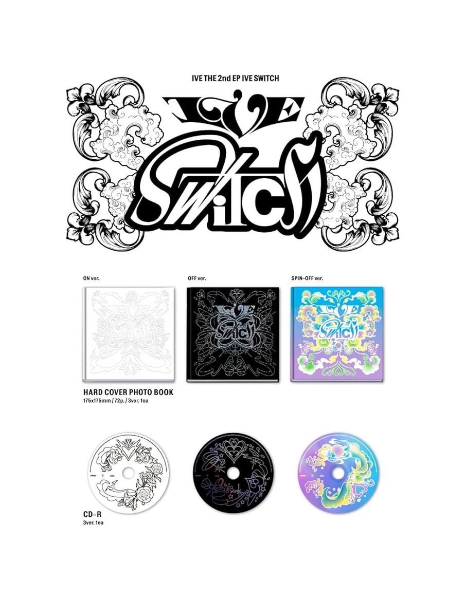 IVE - IVE SWITCH (2nd Mini Album)  - IVE - IVE SWITCH (2nd Mini Album)
4 versiones:
ON (blanco); OFF (negro); SPIN OFF (azul); L
