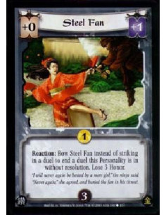 Steel Fan  - Reaction: Bow Steel Fan instead of striking in a duel to end a duel this Personality is in without resolution. Lose