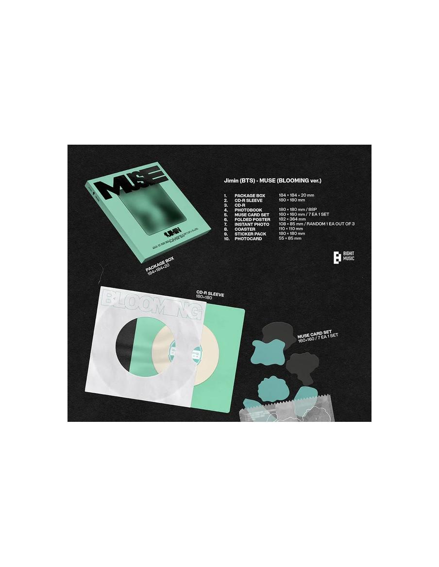 BTS - JIMIN - Muse (2nd Solo Album)  - 
BTS - JIMIN - Muse (2nd Solo Album)
Versiones: Blooming (Verde) y Serenade (Amarilla)
