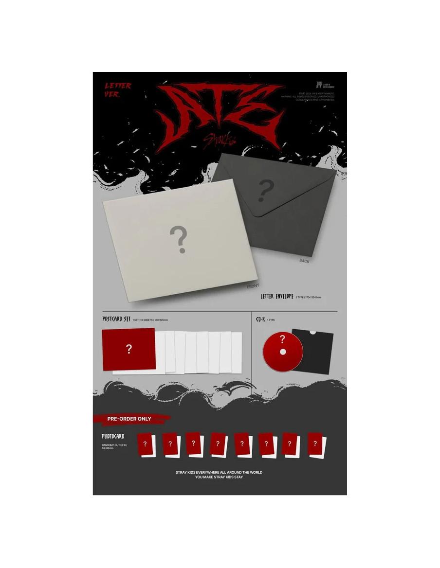 STRAY KIDS - ATE (9th Mini Album) Letter Ver.  -  STRAY KIDS - ATE (9th Mini Album) Letter Ver.
El grupo Stray Kids: Bang Chan, 