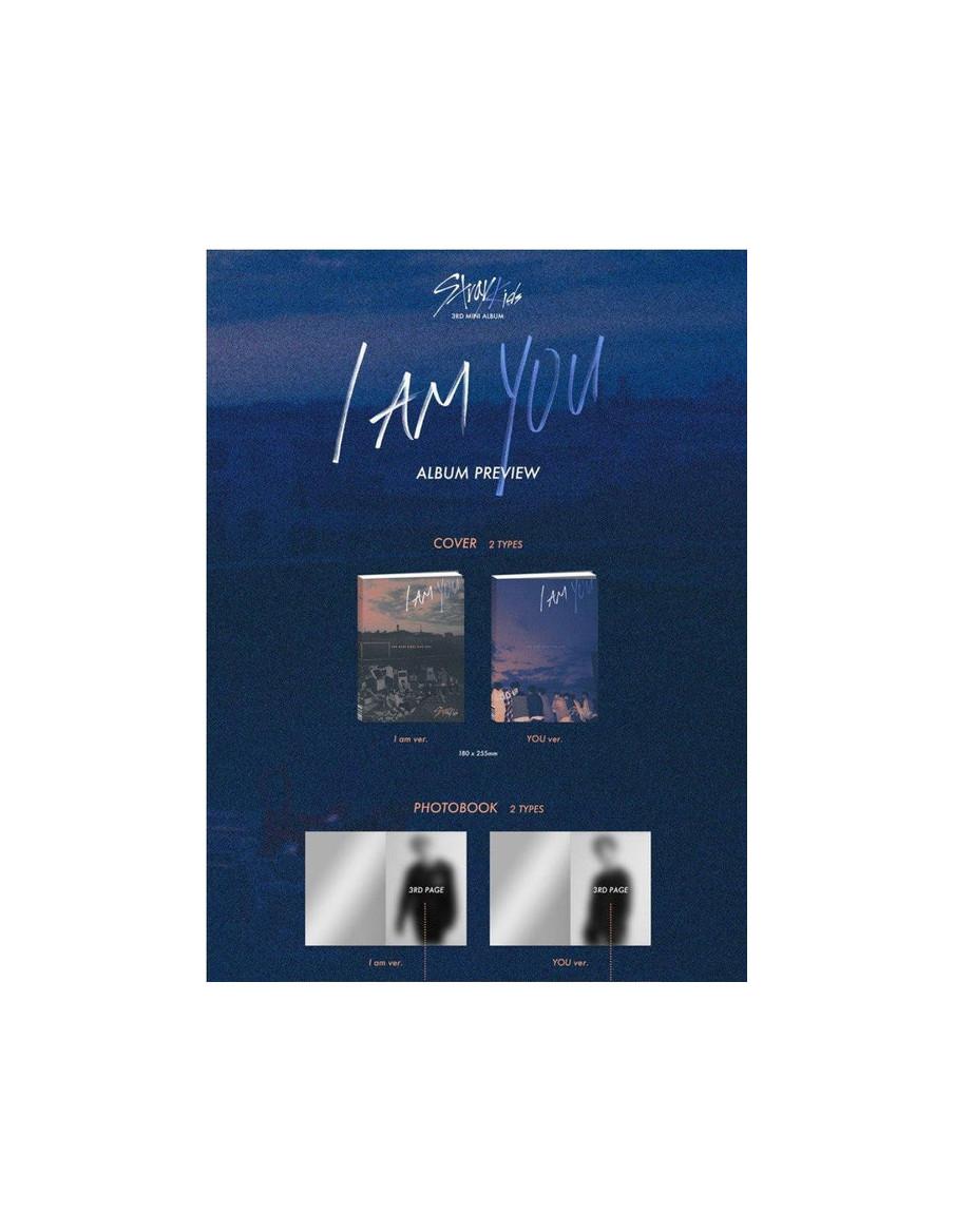 STRAY KIDS - I Am You (3rd Mini Album)  - 
Contenido:-CD-Libreto fotográfico-3 Photocard con QRLista de canciones:
01. you
02. i