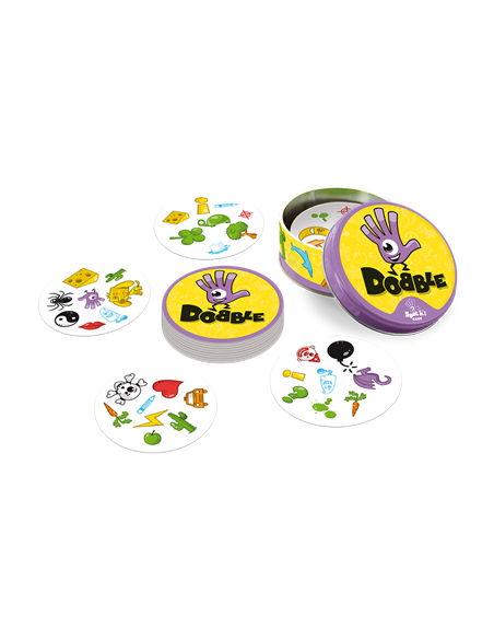 Dobble  - 




Dobble un juego con más de 50 símbolos, 55 cartas, con uno, y solamente un símbolo idéntico entre cada carta. ¿Se