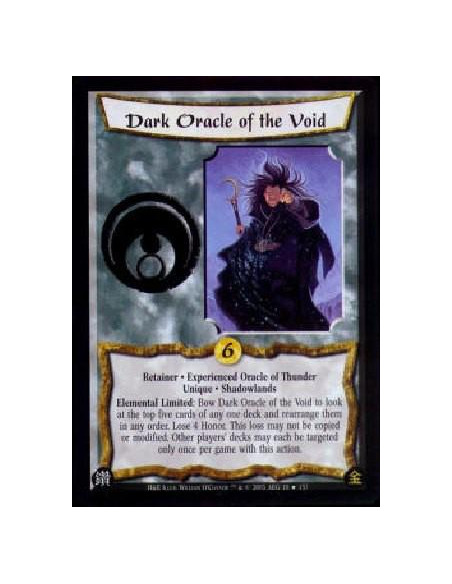 Dark Oracle of the Void Exp  - Retainer . Experienced Oracle of Thunder Unique . Shadowlands Elemental Limited: Bow Dark Oracle 