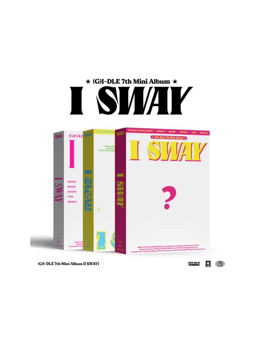 (G)I-DLE - I SWAY (7th Mini Album)  -  (G)I-DLE - I SWAY (7th Mini Album)
3 Versiones: Wind (amarillo-rosa); Wave (azul); Beat (