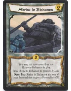 Shrine to Bishamon  - You may not have more than one Shrine to Bishamon in play.Bow Shrine to Bishamon to produce 2 Gold.Open: B