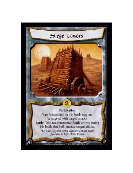 Siege Towers  - FortificationYour Personalities in this battle may not be targeted with ranged attacks.Battle: Take two consecut