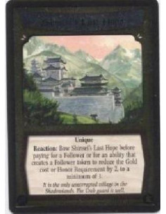 Shinsei's Last Hope FOIL  - UniqueReaction: Bow Shinsei's Last Hope before paying for a Follower or for an ability that creates 