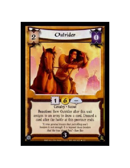 Outrider  - Cavalry · ScoutReaction: Bow Outrider after this unit assigns to an army to draw a card. Discard a card after the ba