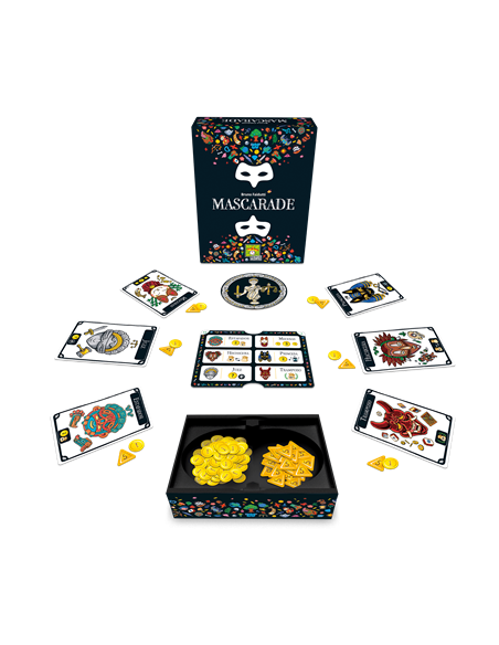 Mascarade  - Mascarade es un juego de engaño de 2 a 13 jugadores, diseñado por el genial Bruno Faidutti.
