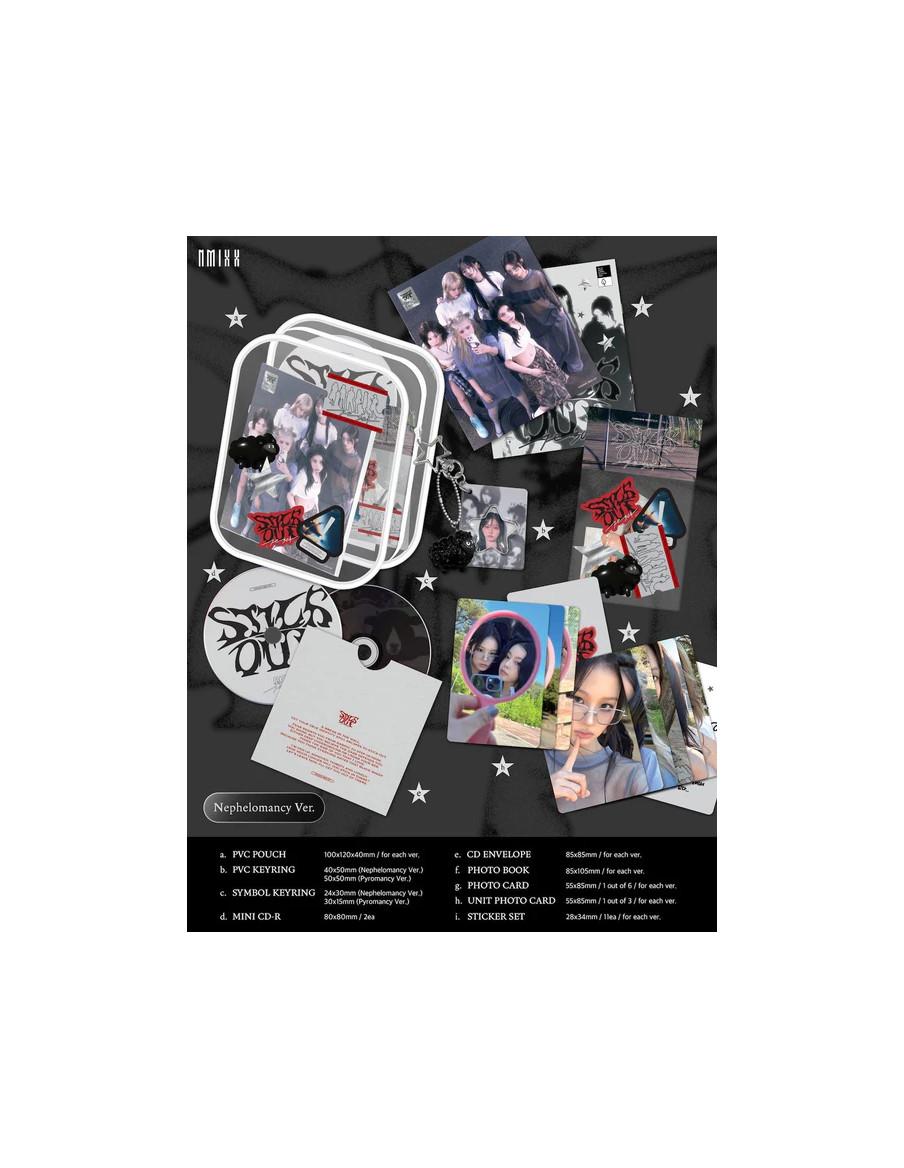 NMIXX - FE3O4: STICK OUT (3RD EP) LIMITED Ver. + Applemusic Photocard  - Contenido:Bolsito transparente con cremallera y bordes 