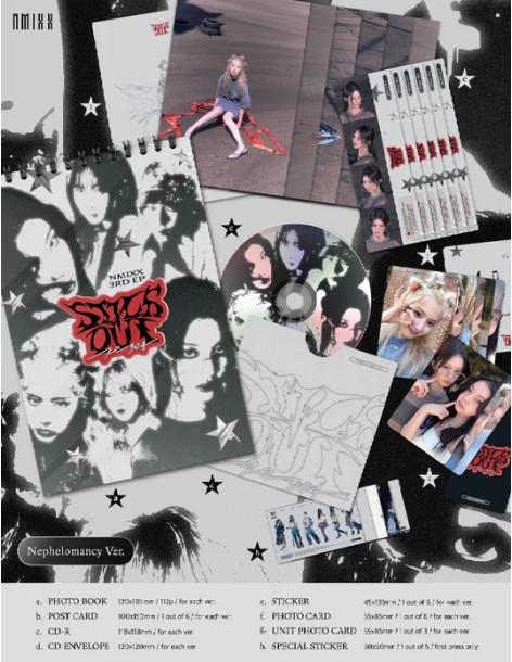 NMIXX - FE3O4: STICK OUT (3RD EP) + Applemusic Photocard  - Contenido:- Libro fotográfico de 112 páginas- Postal (1 de 6 posible 2