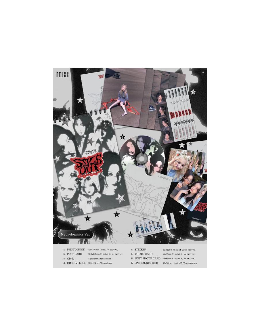 NMIXX - FE3O4: STICK OUT (3RD EP) + Applemusic Photocard  - Contenido:- Libro fotográfico de 112 páginas- Postal (1 de 6 posible