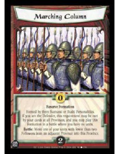 Marching Column  - Reserve Formation Formed by three Samurai or Bushi Personalities. If you are the Defender, this requirement m