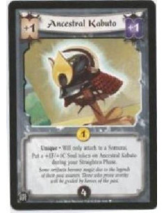 Ancestral Kabuto  - Unique . Will only attach to a Samurai. Put a +1F/+1C Soul token on Ancestral Kabuto during your Straighten 
