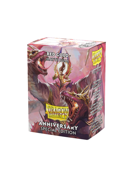 Dragon Shield Standard Size Sleeves (63x88mm) - Anniversary Special Edition RED GOLD Dual Mate (100)  - Ya está disponible una e