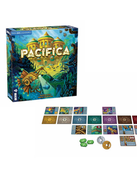 Pacifica La Ciudad Bajo el Mar. Juego de Mesa  - Pacifica es un juego de mesa donde la ciudad hundida de Pacifica está volviendo