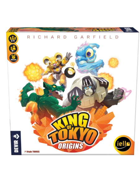 King of Tokyo Origins  - ¡Llega un nuevo juego independiente de la saga King of Tokyo! Pensado para jugadores noveles, al ser un
