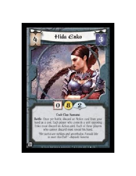 Hida Enko FOIL (Spanish Language)  - Crab Clan Samurai Battle: Once per battle, discard an Action card from your hand as a cost.