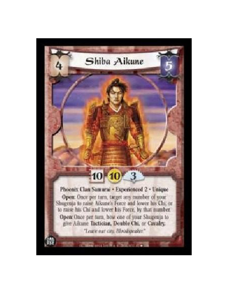 Shiba Aikune Exp2 FOIL  - Phoenix Clan Samurai . Experienced 2 . Unique Open: Once per turn, target any number of your Shugenja 