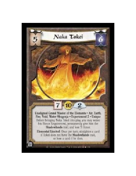 Naka Tokei Exp2 FOIL  - Unaligned Grand Master of the Elements . Air, Earth, Fire, Void, Water Shugenja . Experienced 2 . Unique