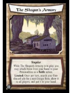 The Shogun's Armory FOIL  - Singular While The Shogun's Armory is in play, you may attach Items from your hand to your Personali