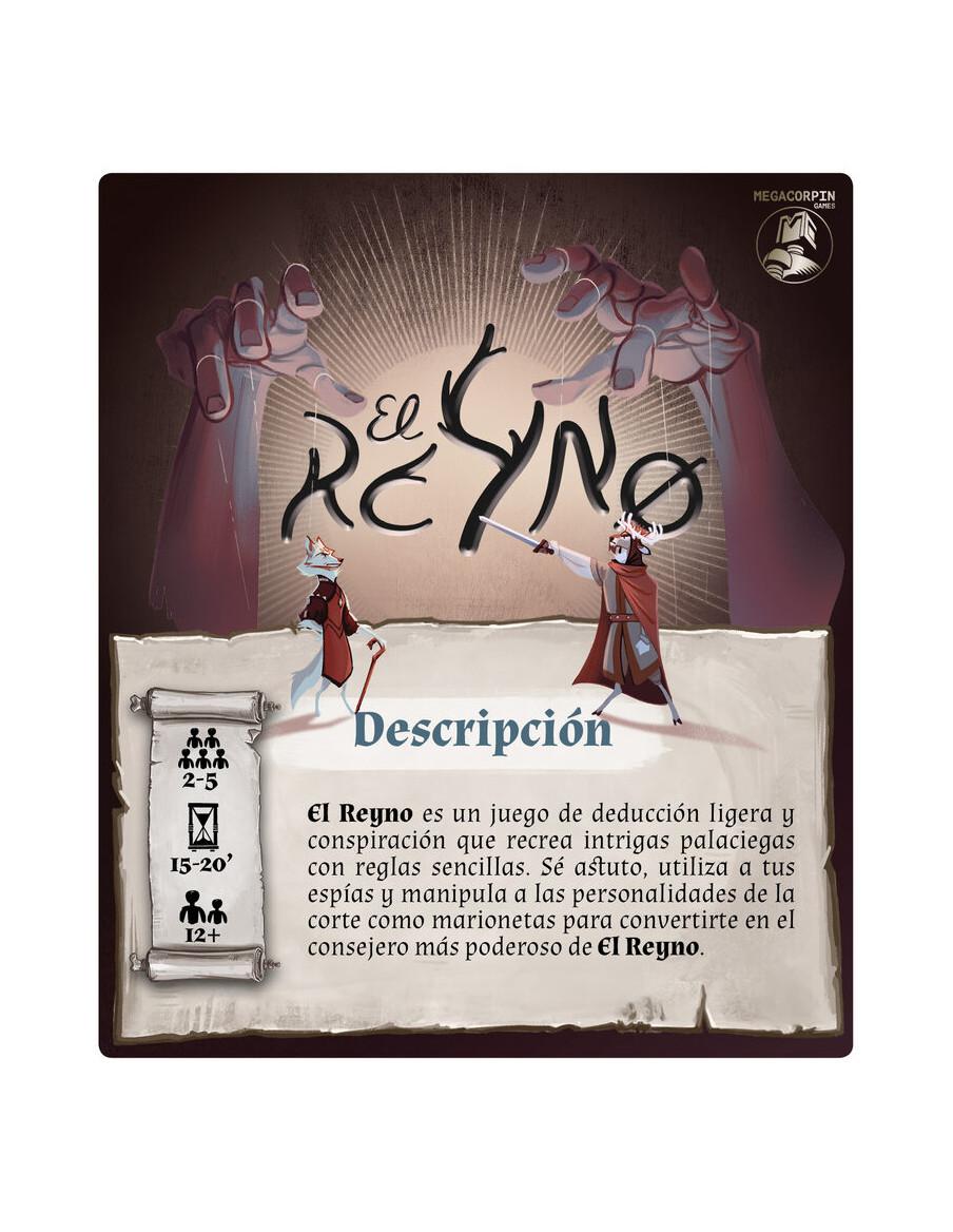 El Reyno. Juego de Mesa  - El Reyno es un juego de deducción ligera y conspiración que recrea intrigas palaciegas con reglas sen