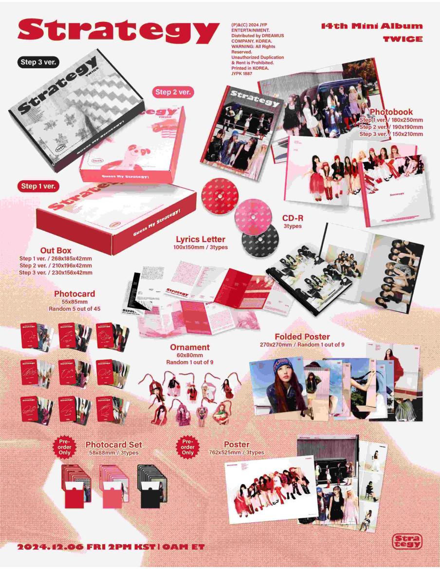 copy of TWICE - Ready to Be (12th Mini Album) * Regalo paquete de tarjetas extra  - 
Versiones: Ready (blanco con letras rosa), 