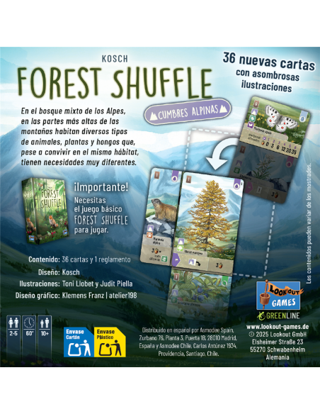 Forest Shuffle Cumbres Alpinas. Expansión  - Cumbres alpinas

En el bosque mixto de los Alpes, en las partes más altas de las mo