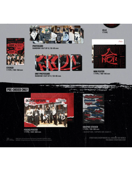 STRAY KIDS - SKZHOP HIPTAPE ‘合 (Hop)’ (SKZHOP Ver.)  - El grupo Stray Kids: Bang Chan, Lee Know, Changbin, Hyunjin, Han, Felix, 