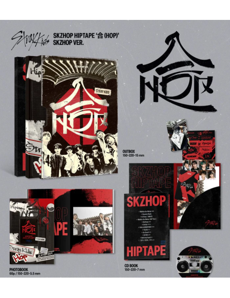 STRAY KIDS - SKZHOP HIPTAPE ‘合 (Hop)’ (SKZHOP Ver.)  - El grupo Stray Kids: Bang Chan, Lee Know, Changbin, Hyunjin, Han, Felix, 