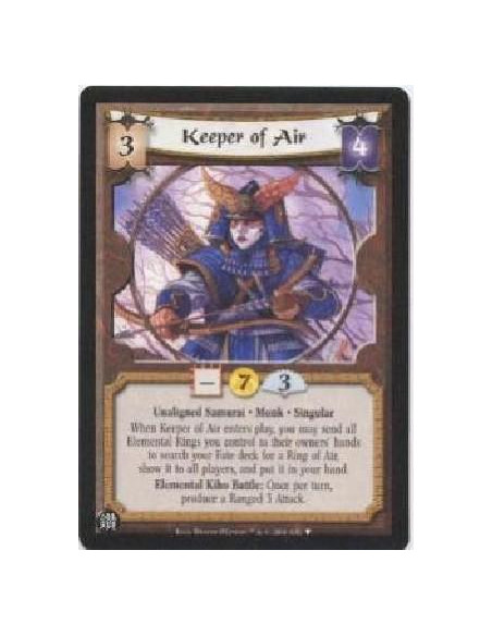 Keeper of Air  - Unaligned Samurai · Monk · Singular  When Keeper of Air enters play, you may send all elemental Rings you contr