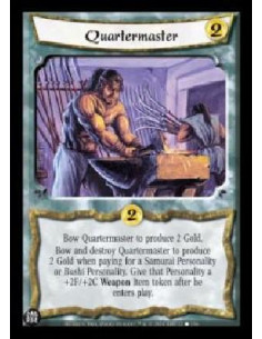 Quartermaster (Signed by Paul Herbert)  - Bow Quartermaster to produce 2 Gold. Bow and destroy Quartermaster to produce 2 Gold w