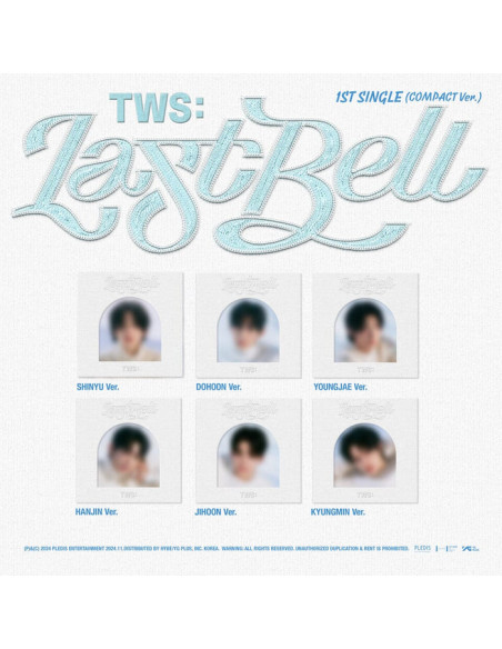 TWS - Last Bell (Compact Ver.)  - Packages
Sleeve + Binder : 153 X 153 (mm) + 150 X 150 (mm) / 6 Ver. 1 ea
Cd-R : 120 X 120 (mm)