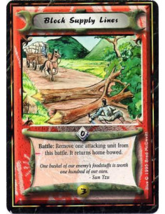 Block Supply Lines  - Battle: Target an attacking Personality: Move him home. If he moved, bow his unit