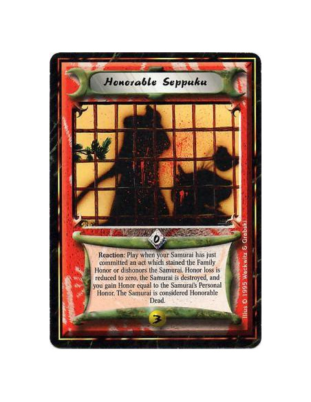 Honorable Seppuku  - PoliticalReaction: After one of your Samurai creates, is targeted by, or is affected by an effect that dish