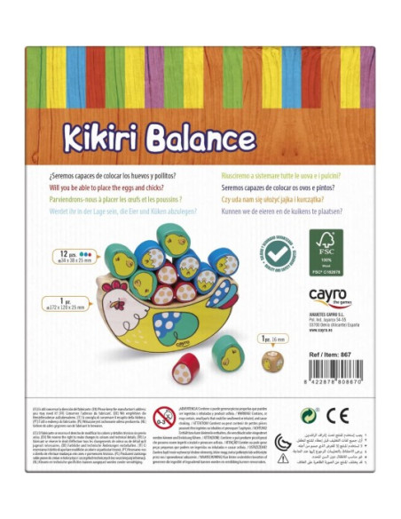Kikiri Balance  - 
Juego de Mesa para Niños - Equilibra Las Piezas según los Dados - 2 a 8 Jugadores