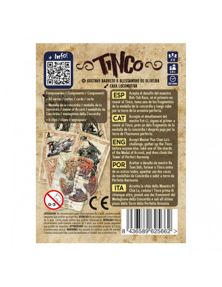 Tinco. Juego de mesa  - Estudiantes de kung-fu, ha llegado la hora de demostrar al maestro Bah-Tah Kazo todo lo que habéis apren